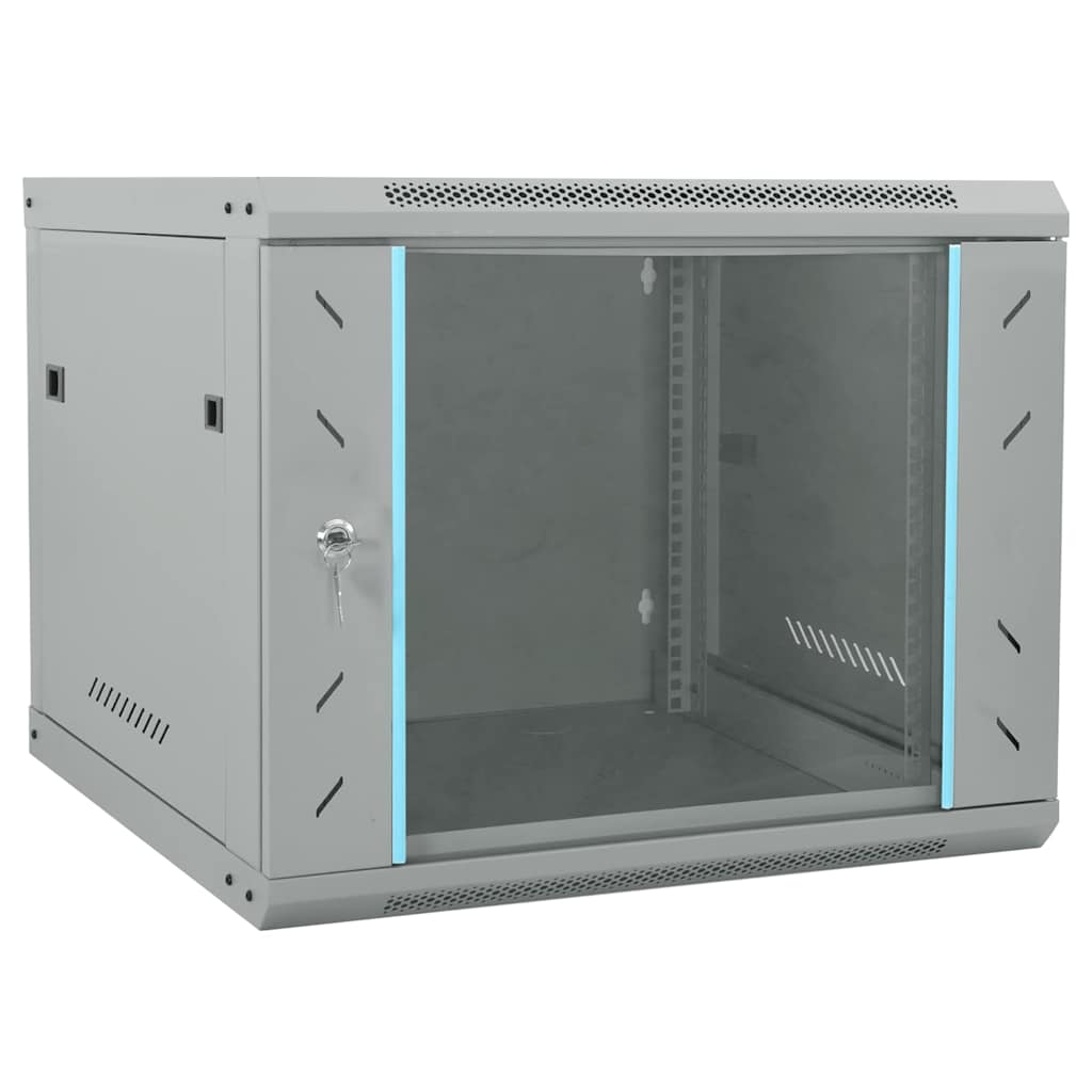 Vidaxxl Netzwerkschrank mit Stauraum grau 60 x 60 x 50 cm Stahl