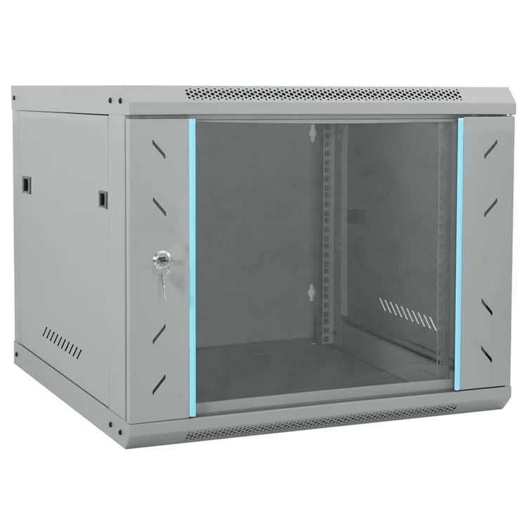 Vidaxxl Netzwerkschrank mit Stauraum grau 60 x 60 x 50 cm Stahl