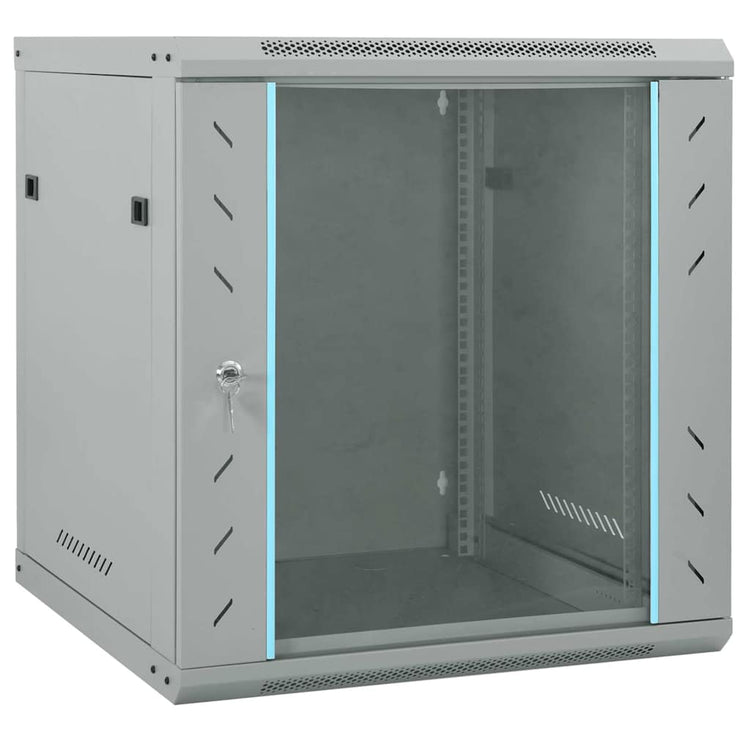Vidaxxl Netzwerkschrank mit Stauraum grau 60 x 60 x 65 cm Stahl