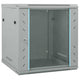 Vidaxxl Netzwerkschrank mit Stauraum grau 60 x 60 x 65 cm Stahl