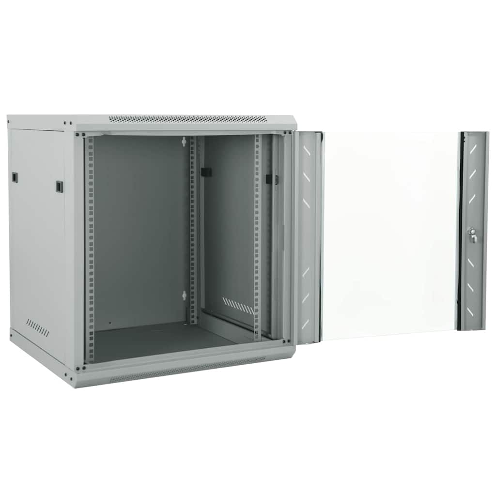 Vidaxxl Netzwerkschrank mit Stauraum grau 60 x 60 x 65 cm Stahl