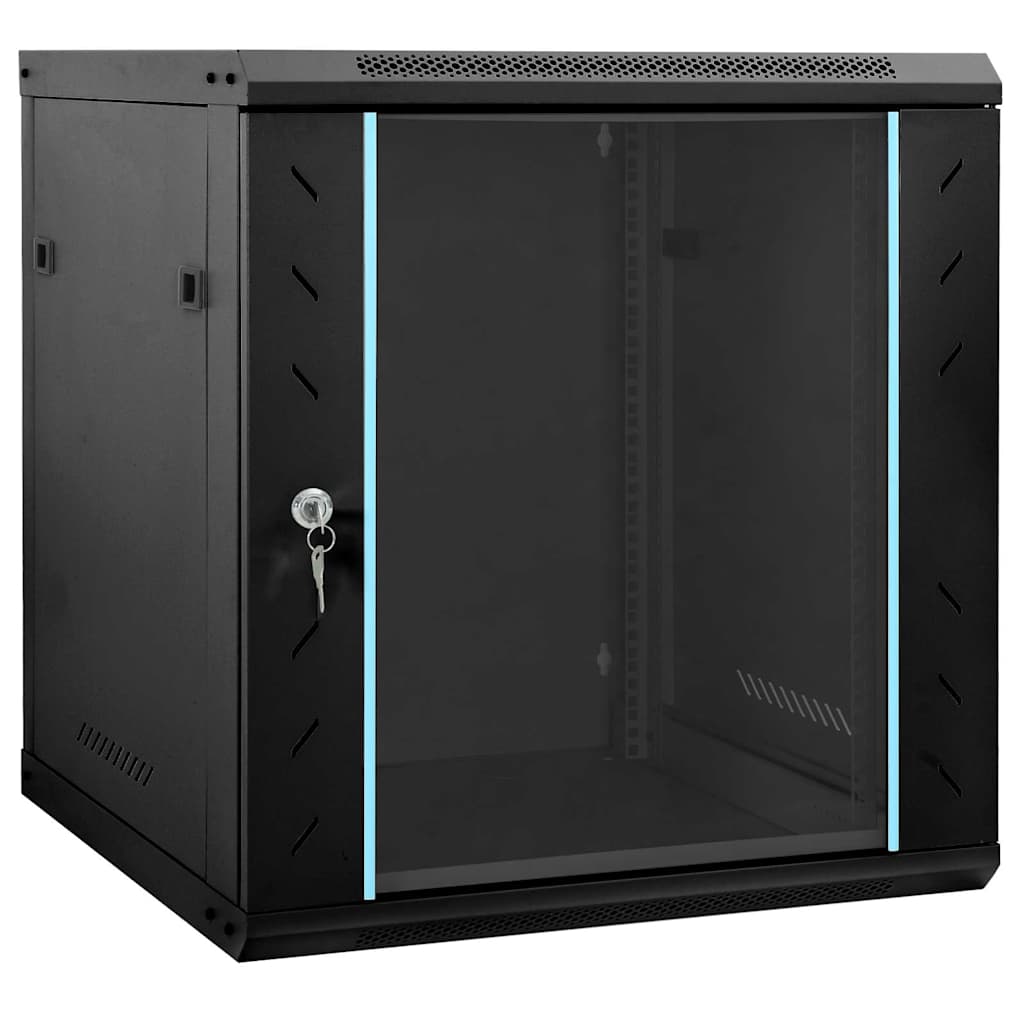 Vidaxxl Netzwerkschrank mit Stauraum schwarz 60 x 45 x 65 cm Stahl