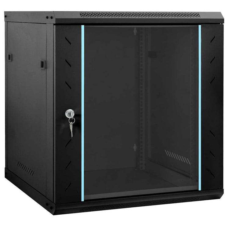 Vidaxxl Netzwerkschrank mit Stauraum schwarz 60 x 45 x 65 cm Stahl