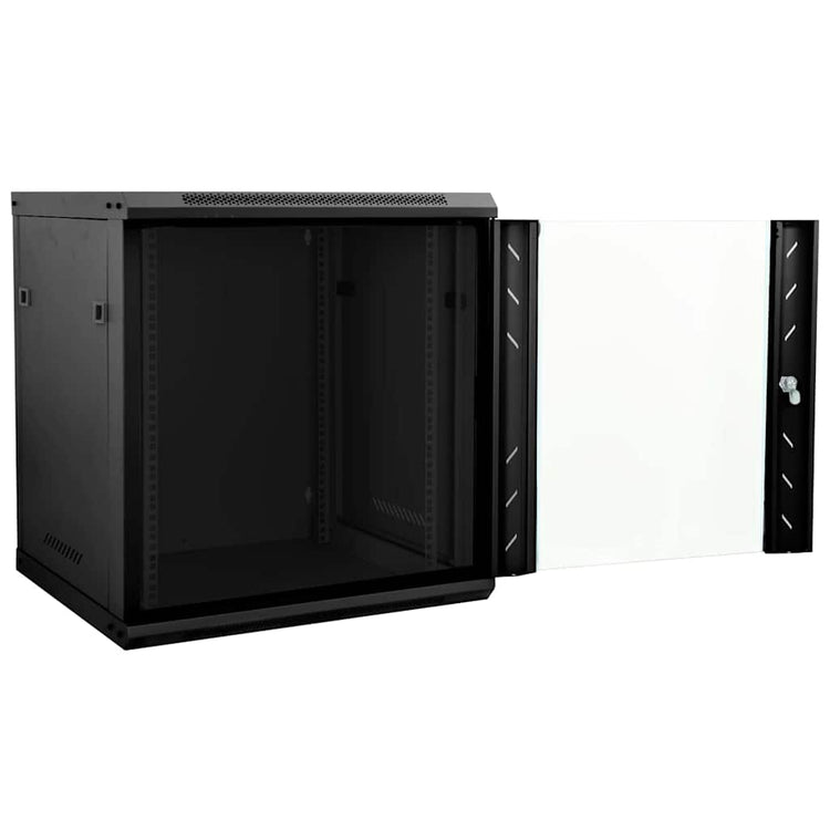 Vidaxxl Netzwerkschrank mit Stauraum schwarz 60 x 45 x 65 cm Stahl