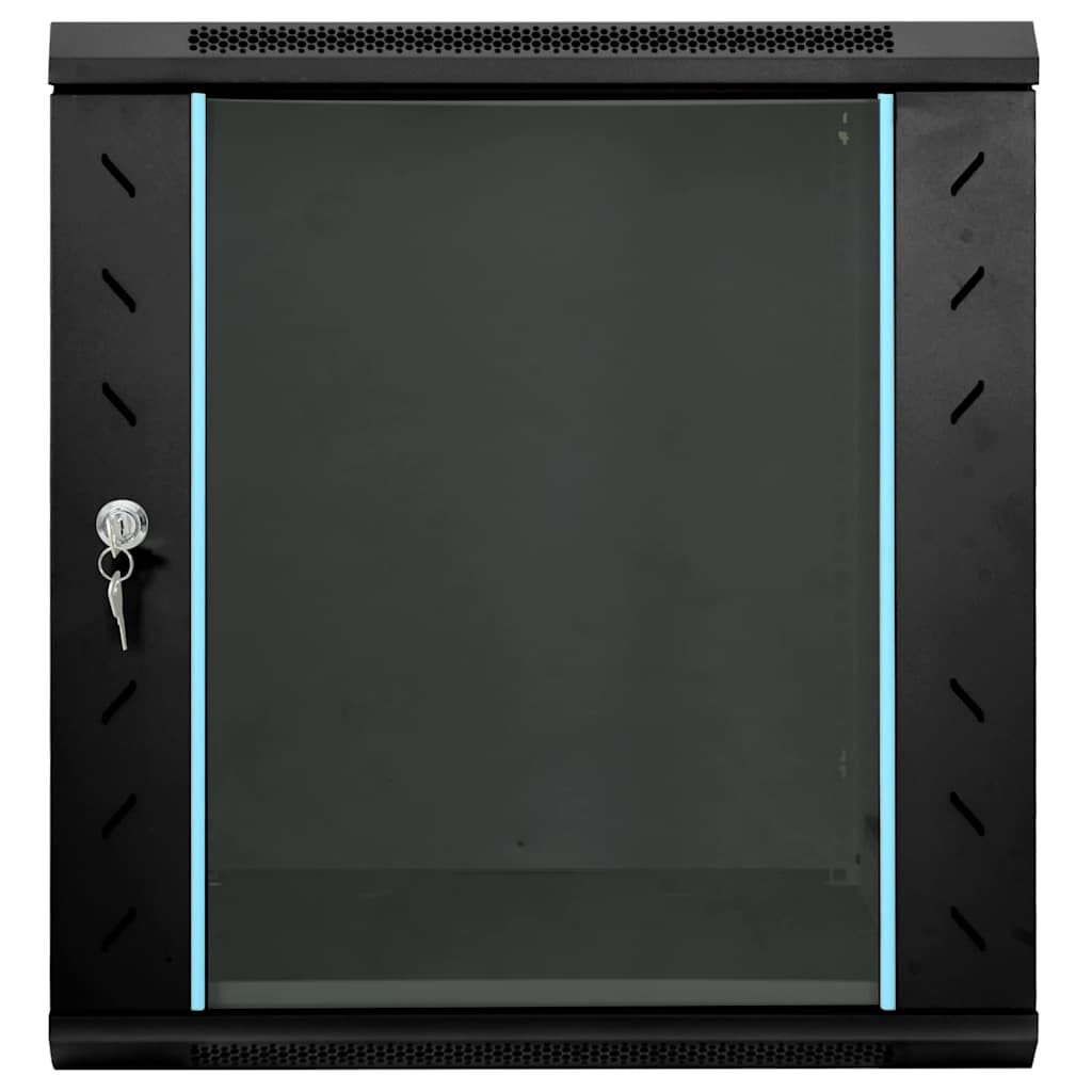 Vidaxxl Netzwerkschrank mit Stauraum schwarz 60 x 45 x 65 cm Stahl