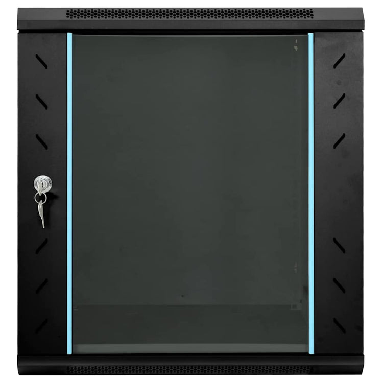 Vidaxxl Netzwerkschrank mit Stauraum schwarz 60 x 45 x 65 cm Stahl