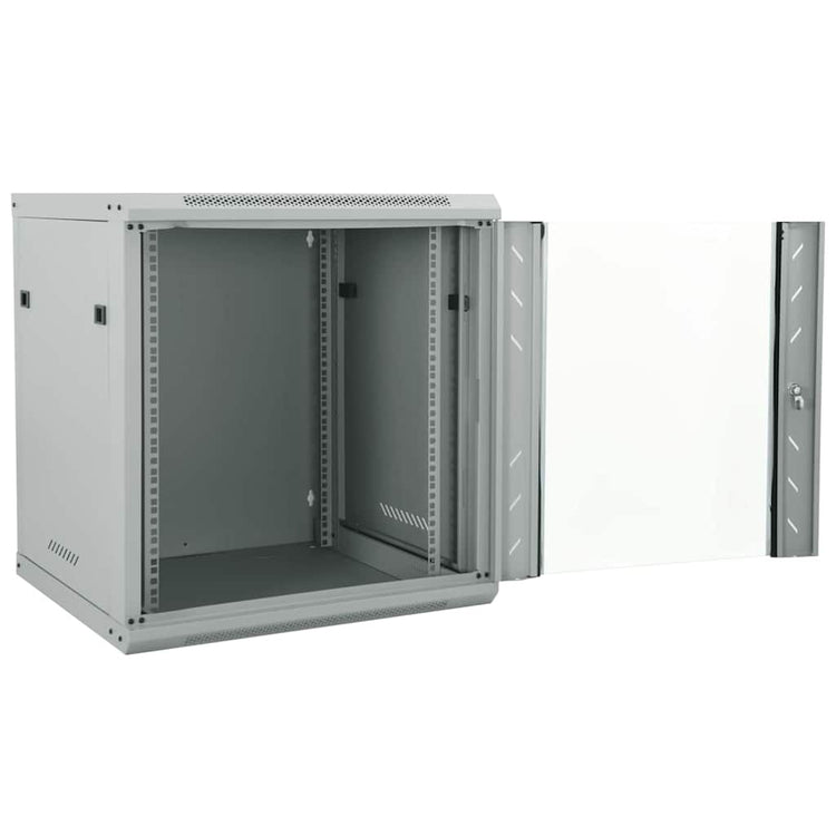 Vidaxxl Netzwerkschrank mit Stauraum, grau, 60 x 45 x 65 cm, Stahl