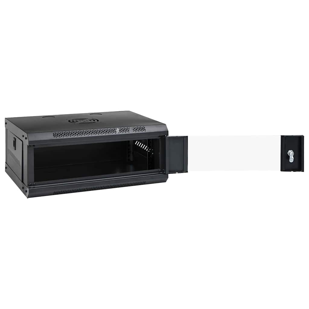 Vidaxxl Netzwerkschrank mit Stauraum schwarz 53 x 45 x 21 cm Stahl