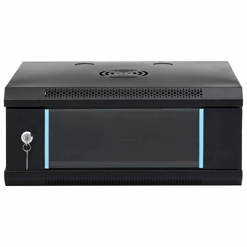 Vidaxxl Netzwerkschrank mit Stauraum schwarz 53 x 45 x 21 cm Stahl