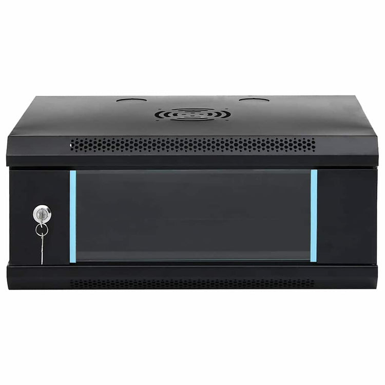 Vidaxxl Netzwerkschrank mit Stauraum schwarz 53 x 45 x 21 cm Stahl