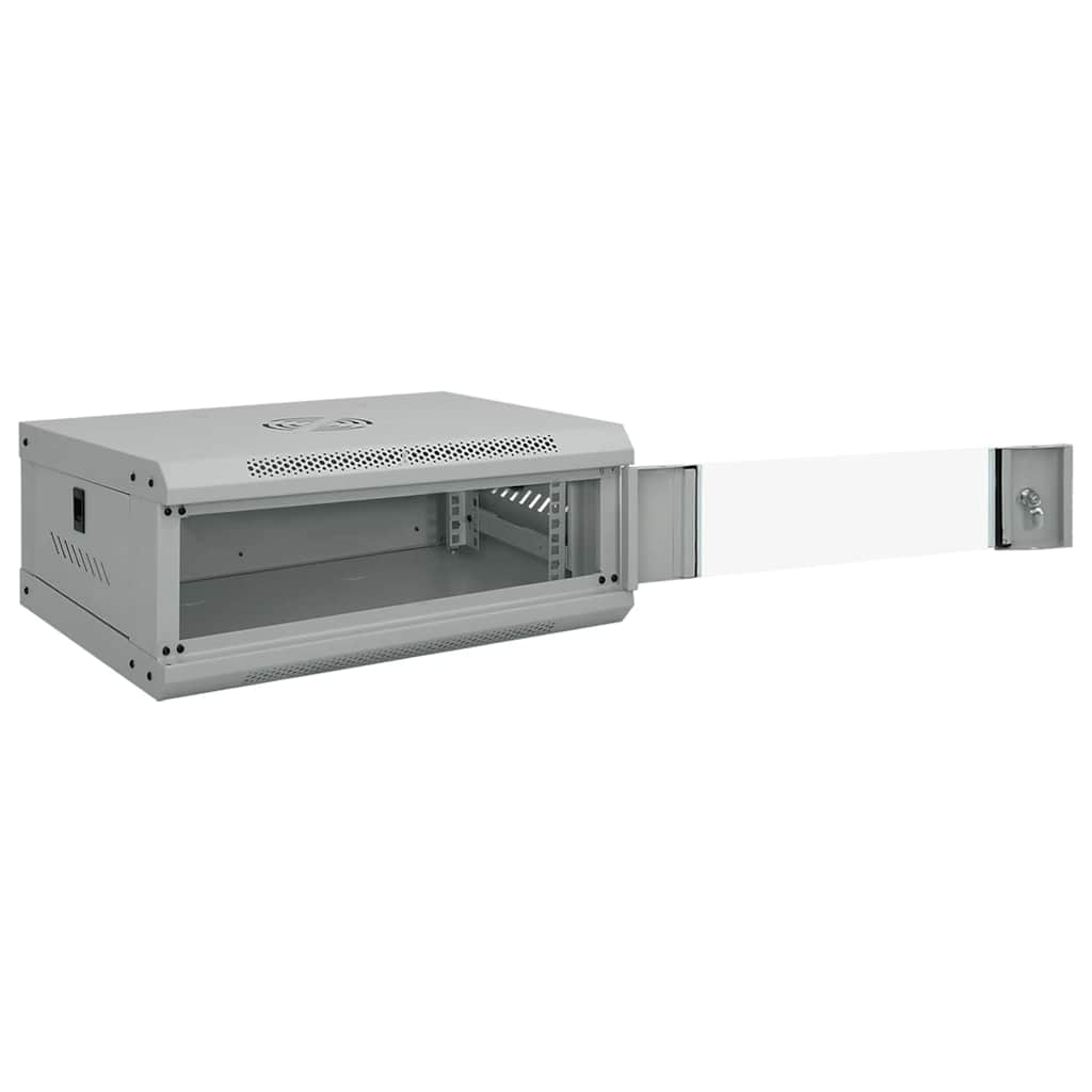 Vidaxxl Netzwerkschrank mit Stauraum, grau, 53 x 35 x 21 cm, Stahl