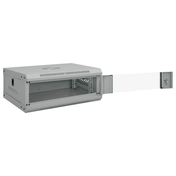 Vidaxxl Netzwerkschrank mit Stauraum, grau, 53 x 35 x 21 cm, Stahl