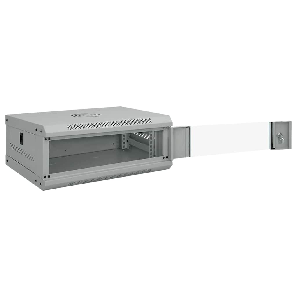 Vidaxxl Netzwerkschrank mit Stauraum aus grauem 53 x 45 x 21 cm Stahl