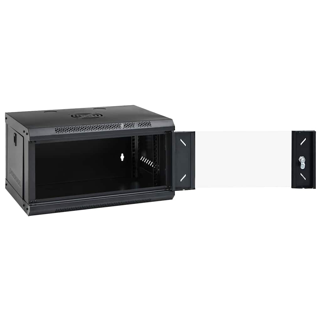 Vidaxxl Netzwerkschrank mit Stauraum schwarz 53 x 45 x 30 cm Stahl