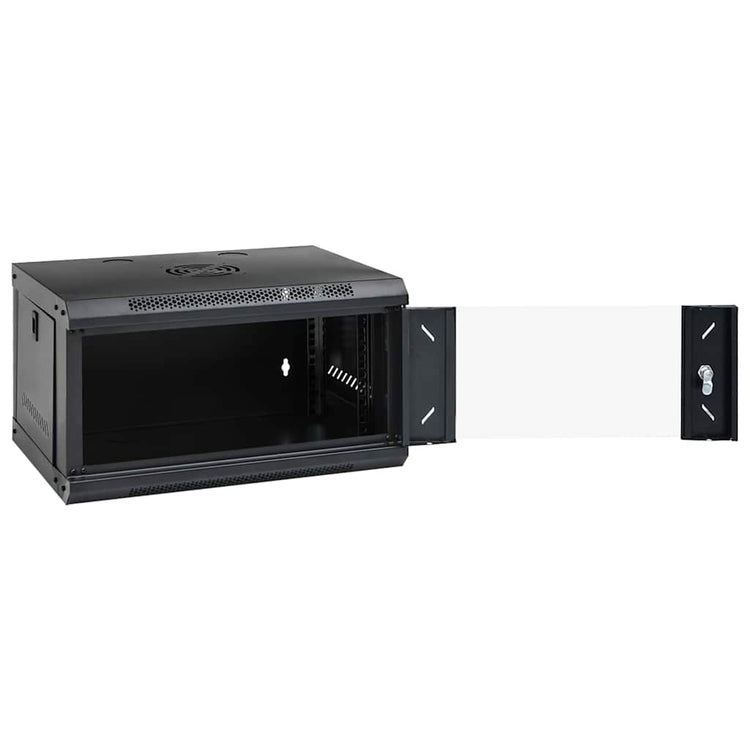Vidaxxl Netzwerkschrank mit Stauraum schwarz 53 x 45 x 30 cm Stahl