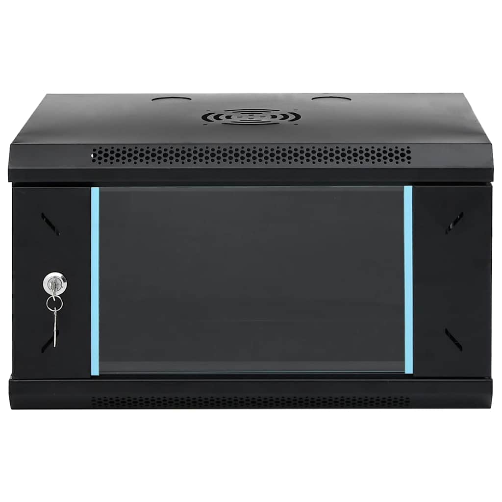 Vidaxxl Netzwerkschrank mit Stauraum schwarz 53 x 45 x 30 cm Stahl