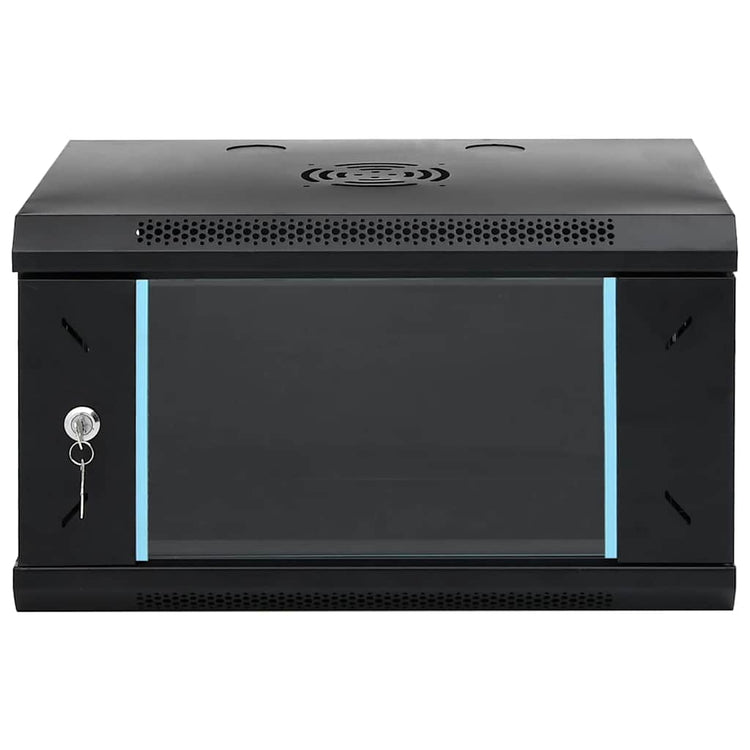 Vidaxxl Netzwerkschrank mit Stauraum schwarz 53 x 45 x 30 cm Stahl