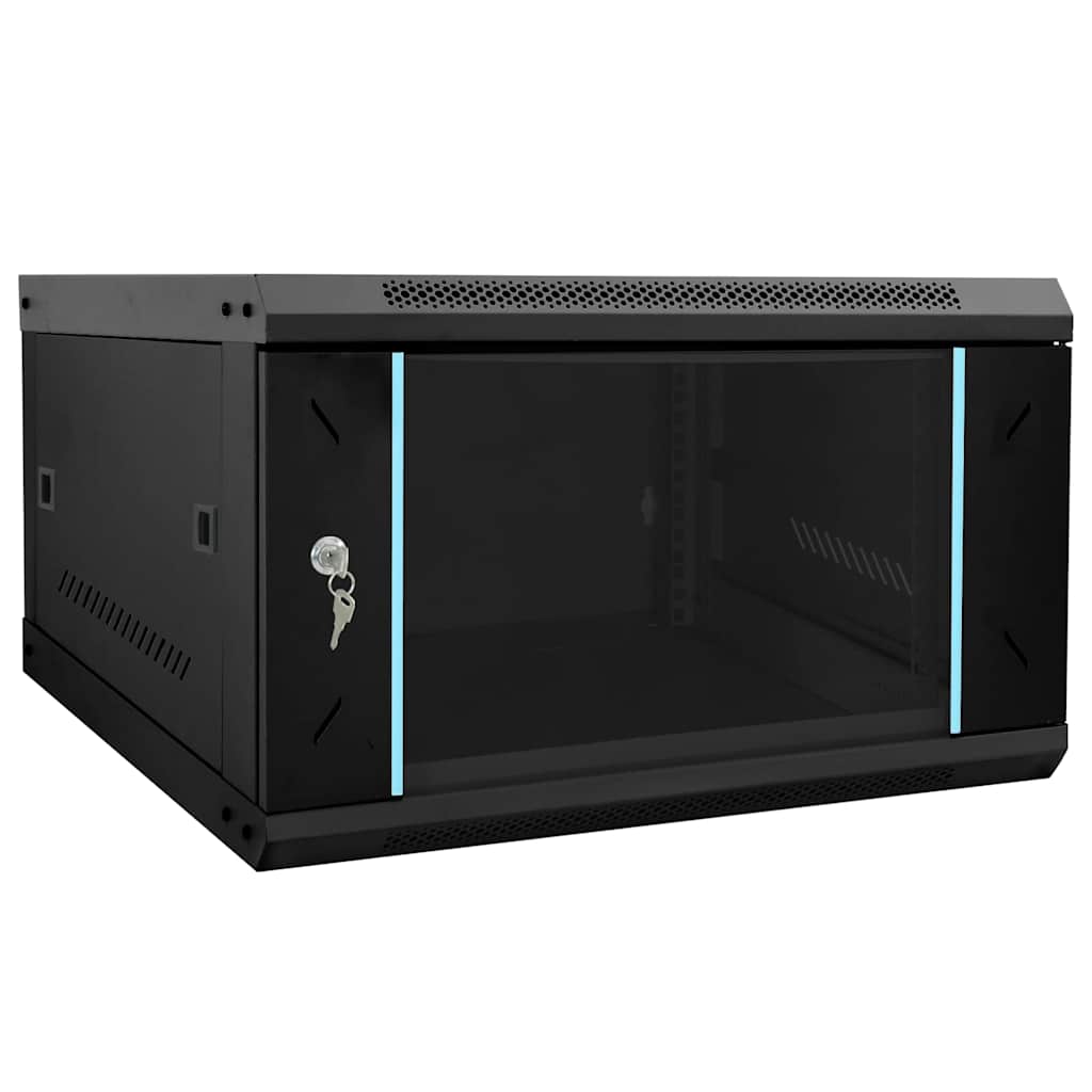 Vidaxxl Netzwerkschrank mit Stauraum schwarz 53 x 60 x 30 cm Stahl