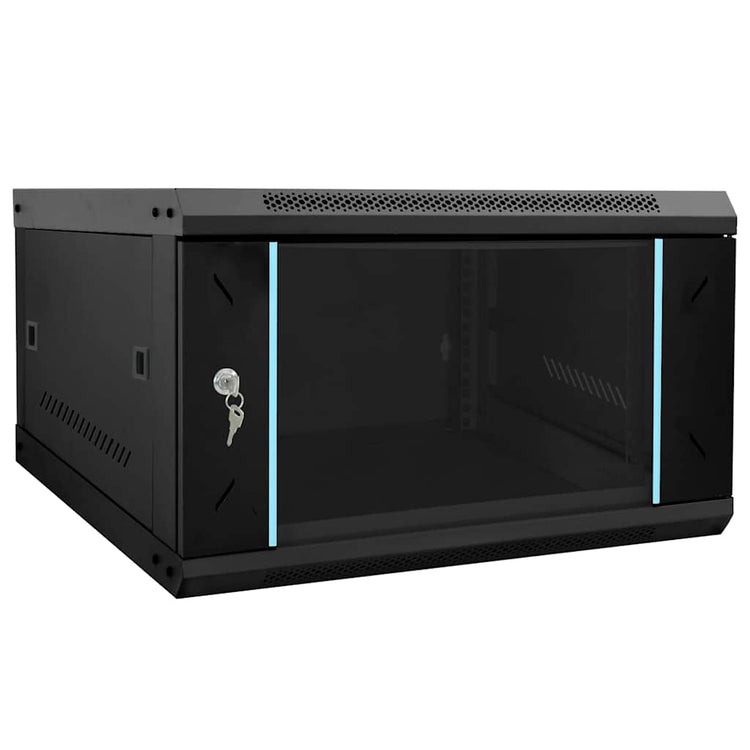 Vidaxxl Netzwerkschrank mit Stauraum schwarz 53 x 60 x 30 cm Stahl