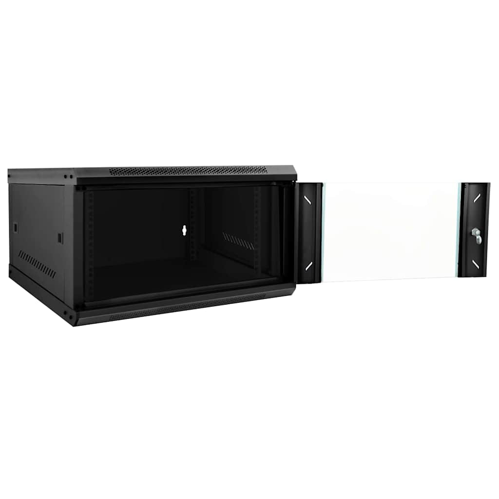 Vidaxxl Netzwerkschrank mit Stauraum schwarz 53 x 60 x 30 cm Stahl