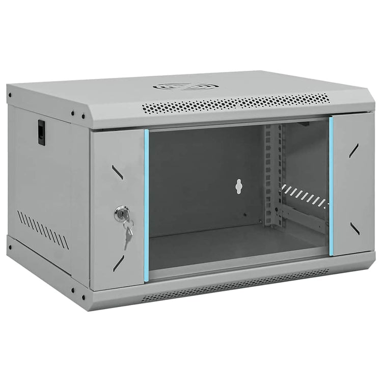 Vidaxxl Netzwerkschrank mit Stauraum, grau, 53 x 45 x 30 cm, Stahl