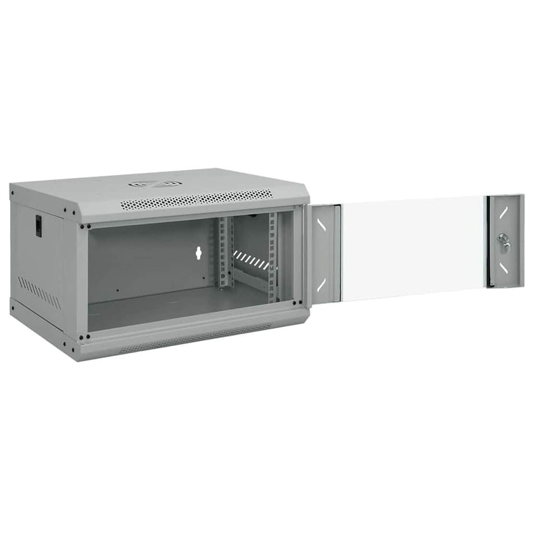 Vidaxxl Netzwerkschrank mit Stauraum, grau, 53 x 45 x 30 cm, Stahl