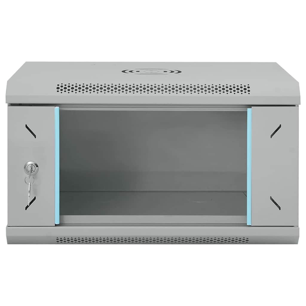 Vidaxxl Netzwerkschrank mit Stauraum, grau, 53 x 45 x 30 cm, Stahl