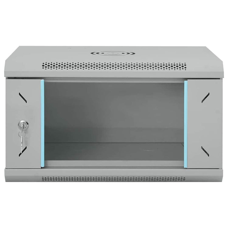 Vidaxxl Netzwerkschrank mit Stauraum, grau, 53 x 45 x 30 cm, Stahl