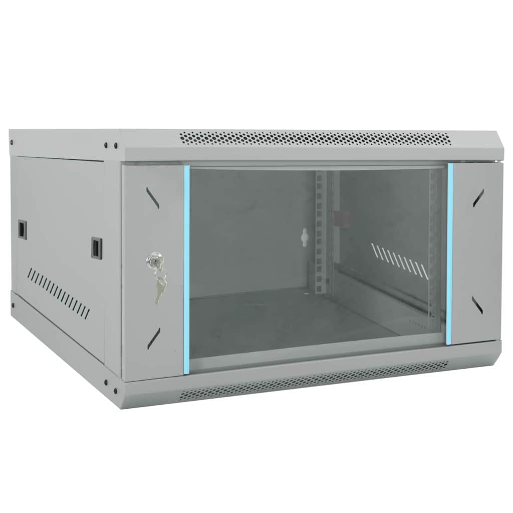 Vidaxxl Netzwerkschrank mit Stauraum, grau, 53 x 60 x 30 cm, Stahl