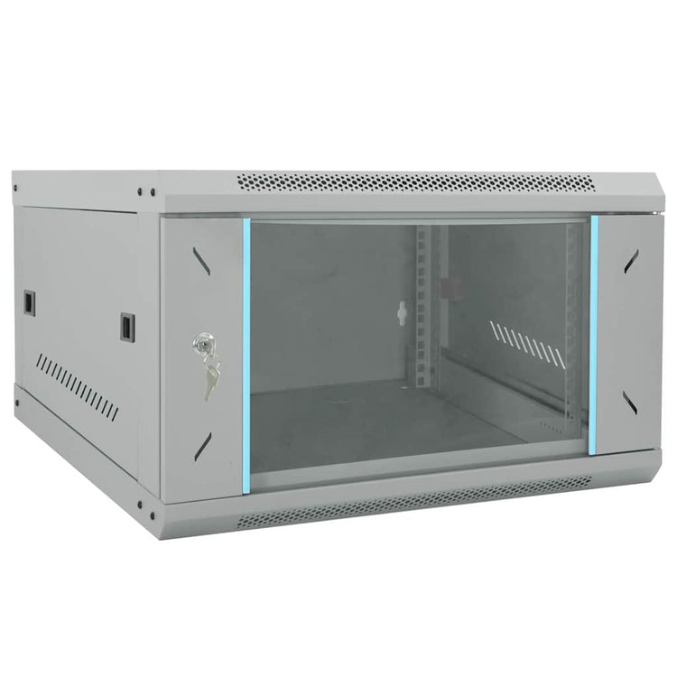 Vidaxxl Netzwerkschrank mit Stauraum, grau, 53 x 60 x 30 cm, Stahl