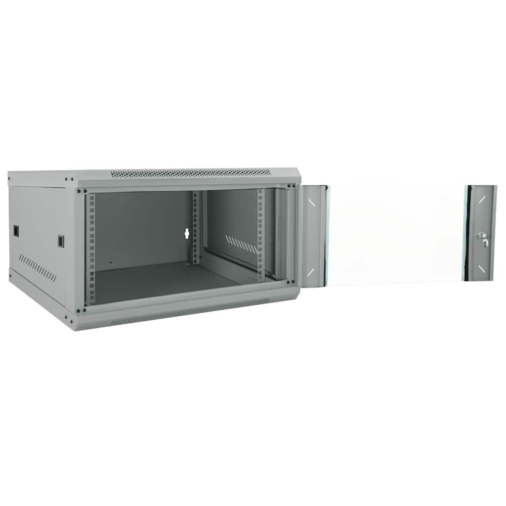 Vidaxxl Netzwerkschrank mit Stauraum, grau, 53 x 60 x 30 cm, Stahl