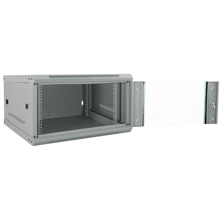 Vidaxxl Netzwerkschrank mit Stauraum, grau, 53 x 60 x 30 cm, Stahl