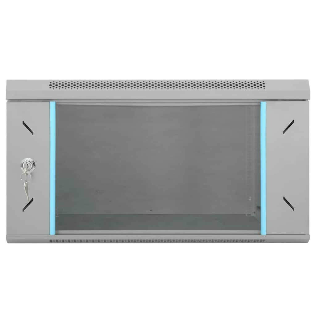 Vidaxxl Netzwerkschrank mit Stauraum, grau, 53 x 60 x 30 cm, Stahl