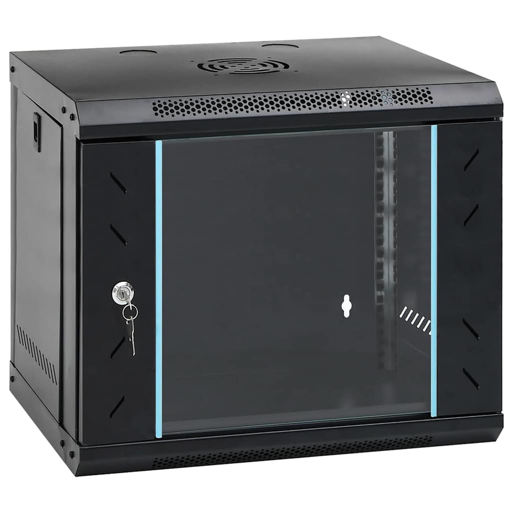 Vidaxxl Netzwerkschrank mit Stauraum schwarz 53 x 45 x 45 cm Stahl