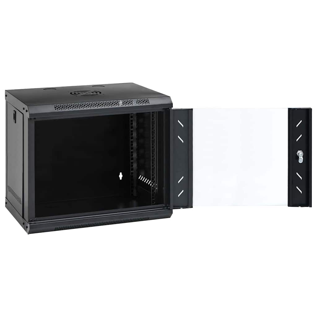 Vidaxxl Netzwerkschrank mit Stauraum schwarz 53 x 45 x 45 cm Stahl