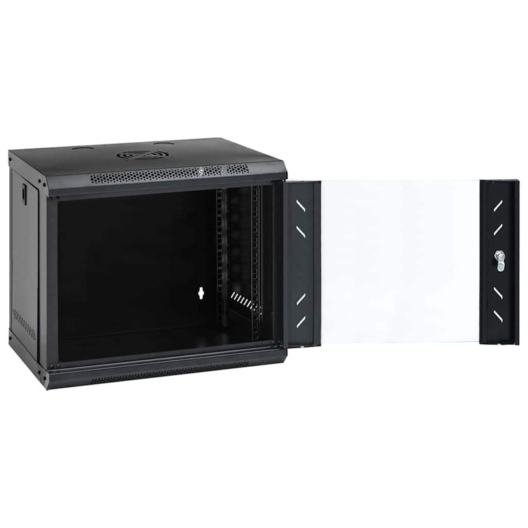 Vidaxxl Netzwerkschrank mit Stauraum schwarz 53 x 45 x 45 cm Stahl