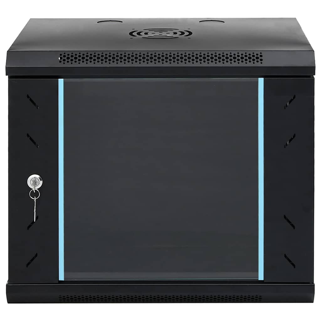 Vidaxxl Netzwerkschrank mit Stauraum schwarz 53 x 45 x 45 cm Stahl
