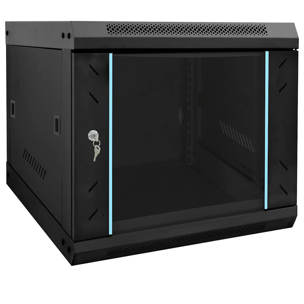 Vidaxxl Netzwerkschrank mit Stauraum schwarz 53 x 60 x 45 cm Stahl