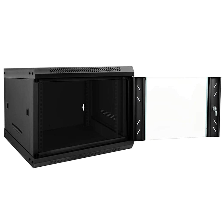 Vidaxxl Netzwerkschrank mit Stauraum schwarz 53 x 60 x 45 cm Stahl