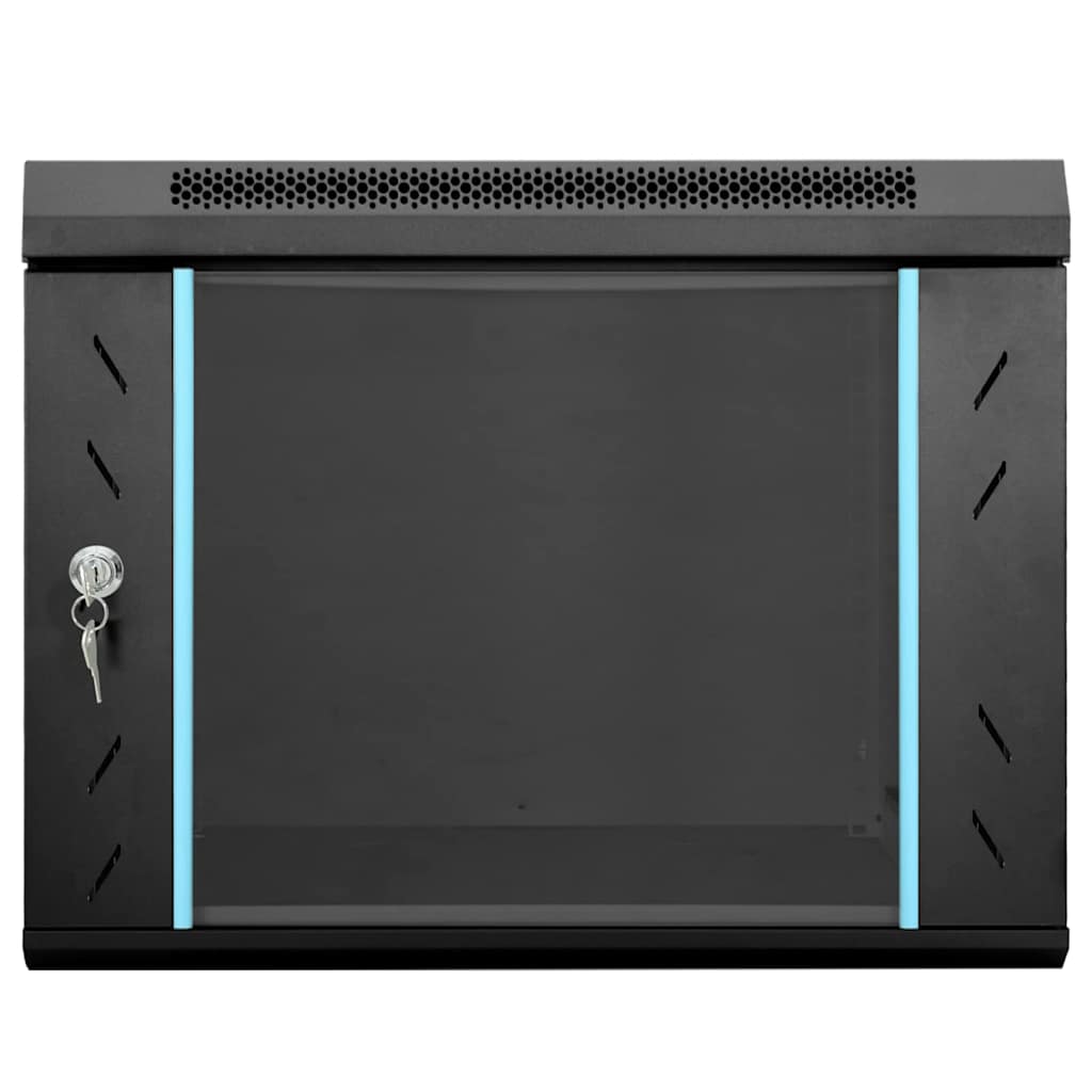 Vidaxxl Netzwerkschrank mit Stauraum schwarz 53 x 60 x 45 cm Stahl