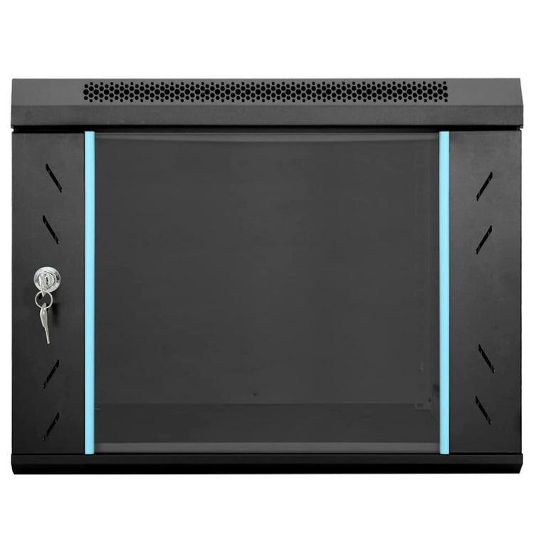 Vidaxxl Netzwerkschrank mit Stauraum schwarz 53 x 60 x 45 cm Stahl
