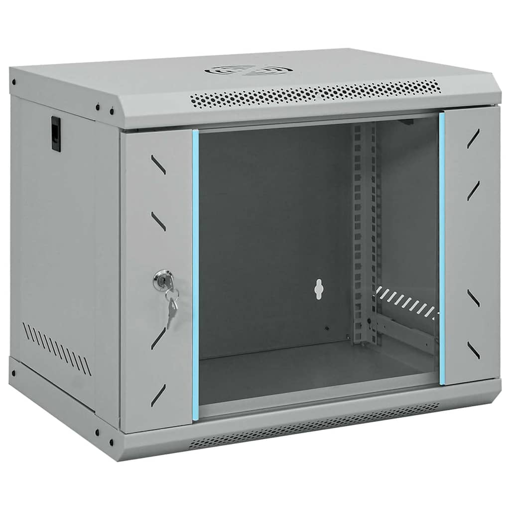 Vidaxxl Netzwerkschrank mit Stauraum, grau, 53 x 45 x 45 cm, Stahl