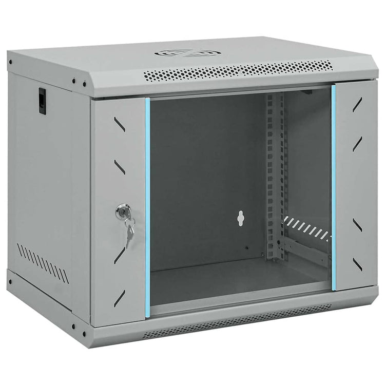 Vidaxxl Netzwerkschrank mit Stauraum, grau, 53 x 45 x 45 cm, Stahl
