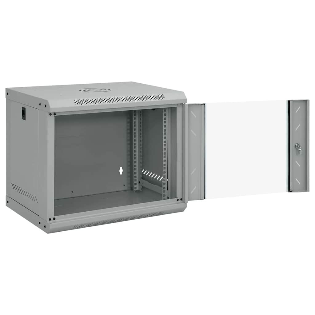 Vidaxxl Netzwerkschrank mit Stauraum, grau, 53 x 45 x 45 cm, Stahl