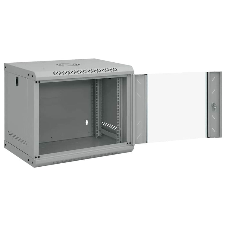 Vidaxxl Netzwerkschrank mit Stauraum, grau, 53 x 45 x 45 cm, Stahl