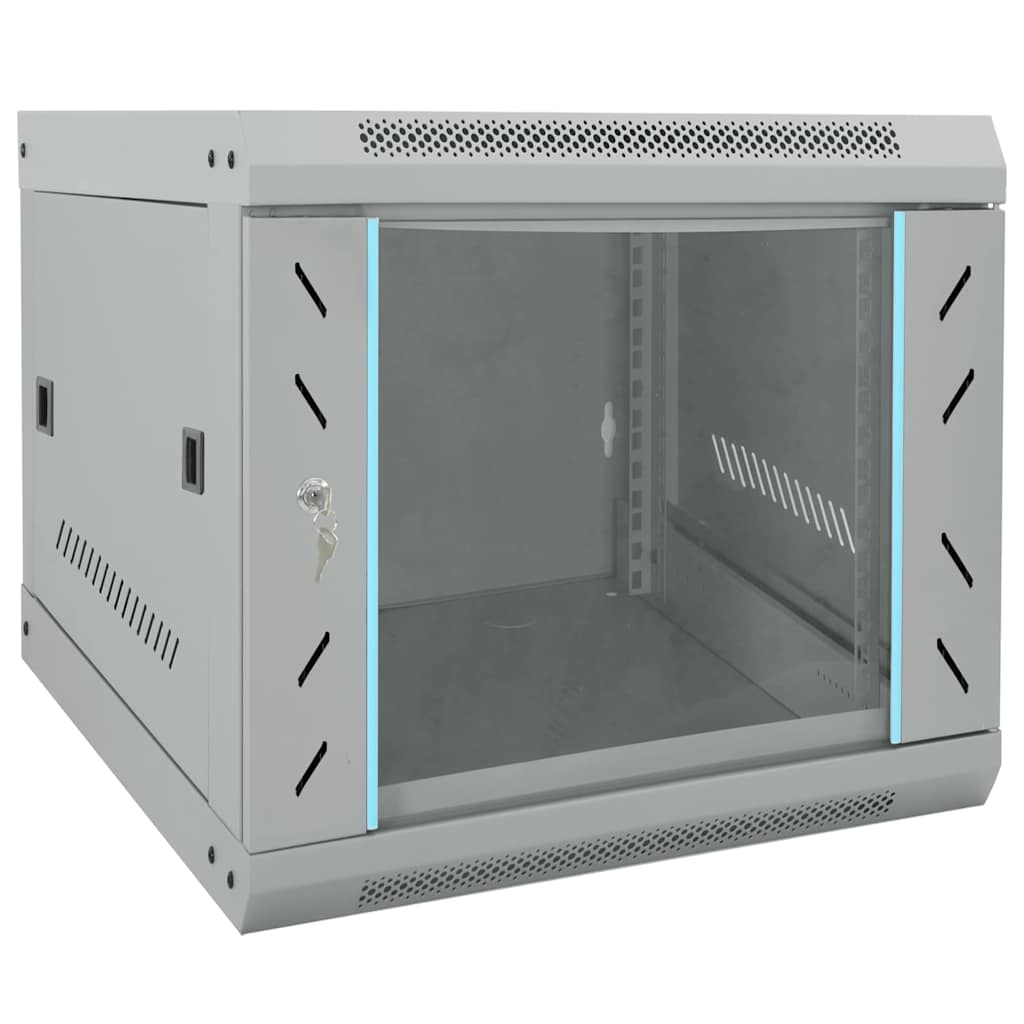 Vidaxxl Netzwerkschrank mit Stauraum, grau, 53 x 60 x 45 cm, Stahl