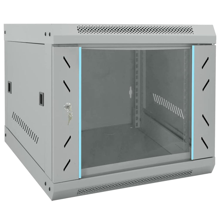 Vidaxxl Netzwerkschrank mit Stauraum, grau, 53 x 60 x 45 cm, Stahl