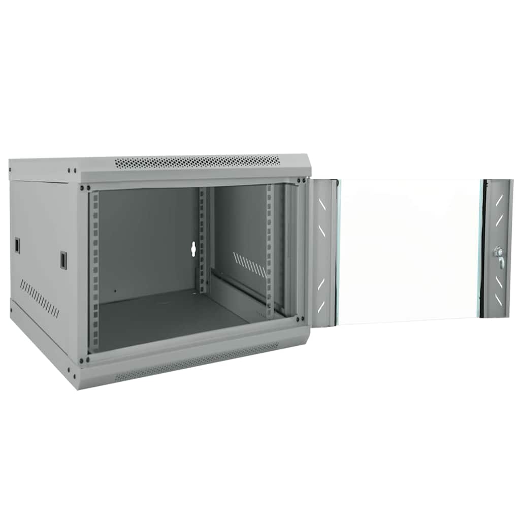 Vidaxxl Netzwerkschrank mit Stauraum, grau, 53 x 60 x 45 cm, Stahl