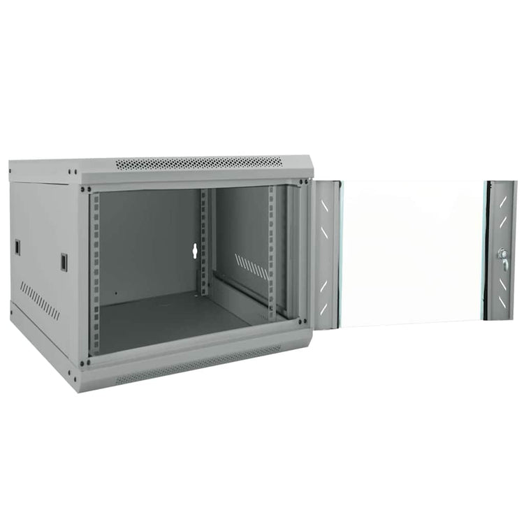 Vidaxxl Netzwerkschrank mit Stauraum, grau, 53 x 60 x 45 cm, Stahl