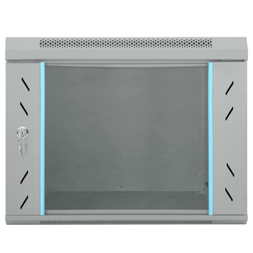 Vidaxxl Netzwerkschrank mit Stauraum, grau, 53 x 60 x 45 cm, Stahl